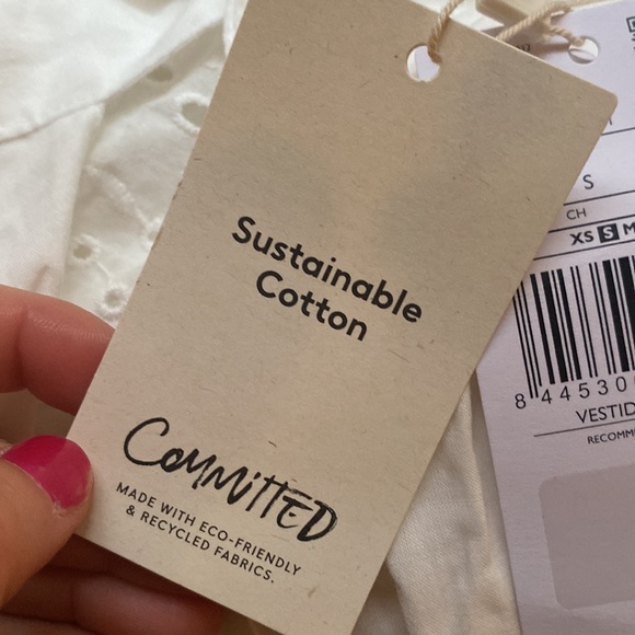 MANGO Embroidered white midi dress NWT - Picture 10 of 10